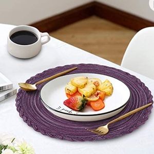 Homaxy Round Woven Braided Placemats